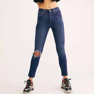 Free People We the Free Stella Raw Hem Skinny Jeans Size 26